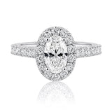 1 Carat Halo Diamond Engagement Ring In 18 Carat White Gold