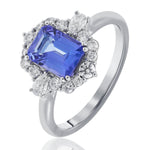 Tanzanite & Diamond Set Ring In 18 Carat White Gold from LeGassick Fine Jewellery.