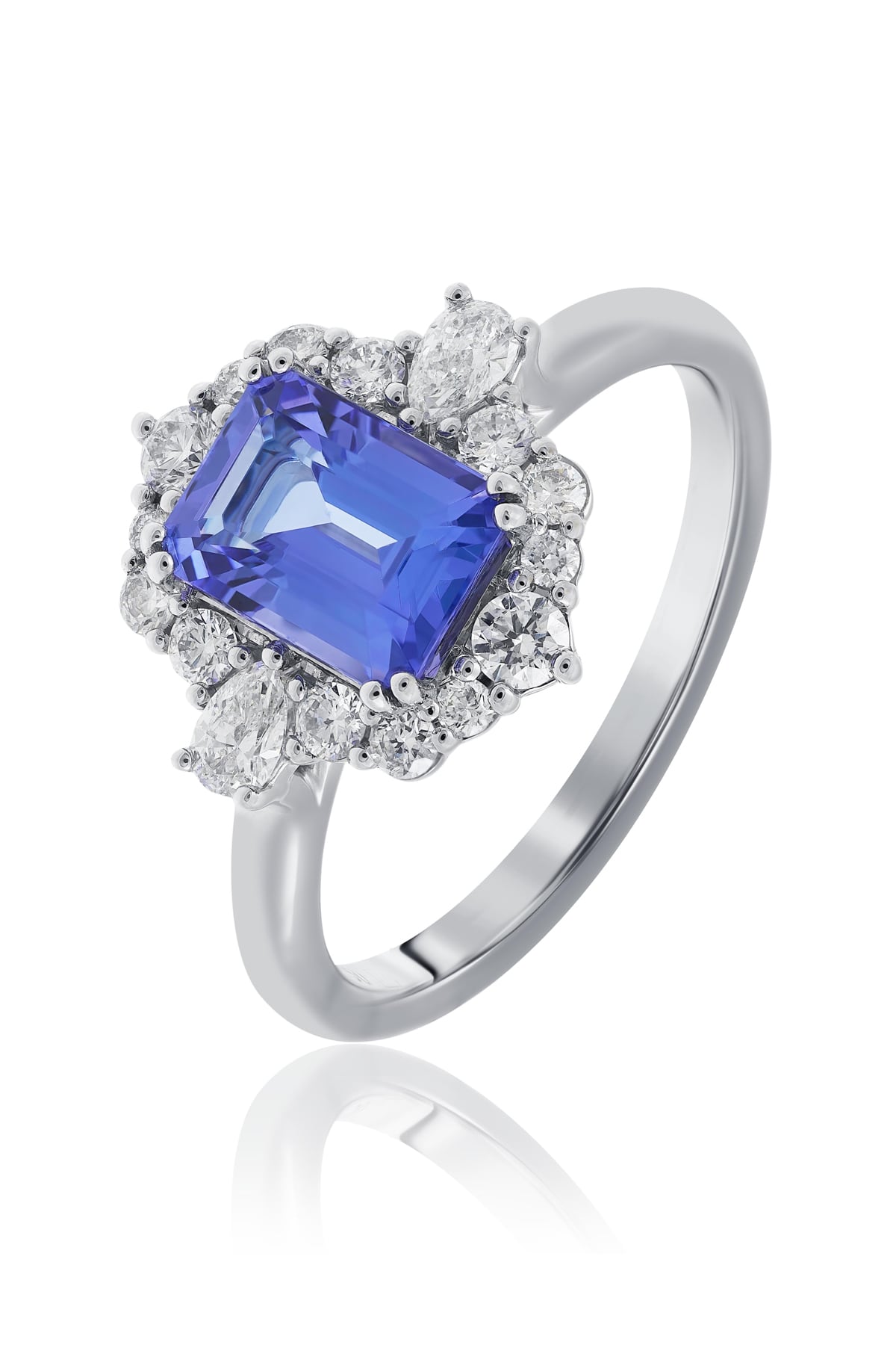 Tanzanite & Diamond Set Ring In 18 Carat White Gold from LeGassick Fine Jewellery.