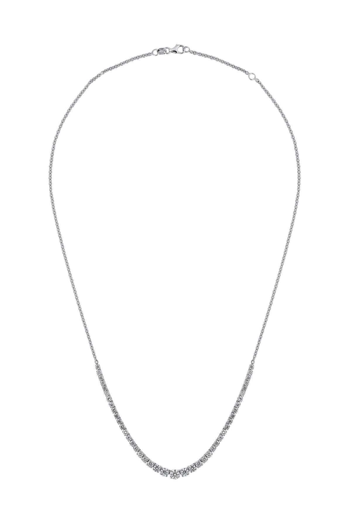 2.42 Carat Diamond Tennis Necklet With Chain In 18 Carat White Gold from LeGassick Jewellery, Gold Coast, Australia.