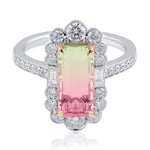 3.43 Carat Watermelon Tourmaline & Diamond Ring from LeGassick Jewellery, Gold Coast, Australia.