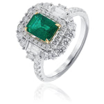 White and Yellow Gold 0.93ct Emerald with Diamond Set Ring from LeGassick Jewellery, Gold Coast, Australia.