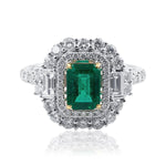 White and Yellow Gold 0.93ct Emerald with Diamond Set Ring from LeGassick Jewellery, Gold Coast, Australia.