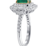 White and Yellow Gold 0.93ct Emerald with Diamond Set Ring from LeGassick Jewellery, Gold Coast, Australia.