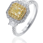 White and Yellow Gold Radiant Yellow Diamond Ring from LeGassick Jewellery, Gold Coast, Australia.