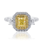 White and Yellow Gold Radiant Yellow Diamond Ring from LeGassick Jewellery, Gold Coast, Australia.