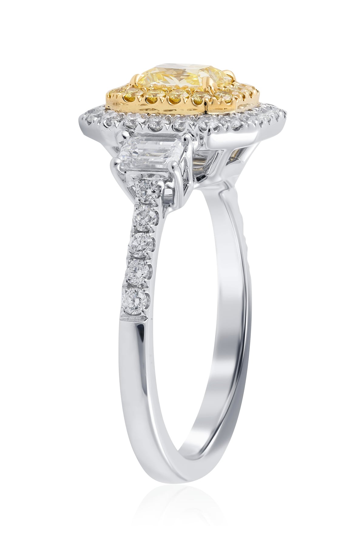 White and Yellow Gold Radiant Yellow Diamond Ring from LeGassick Jewellery, Gold Coast, Australia.