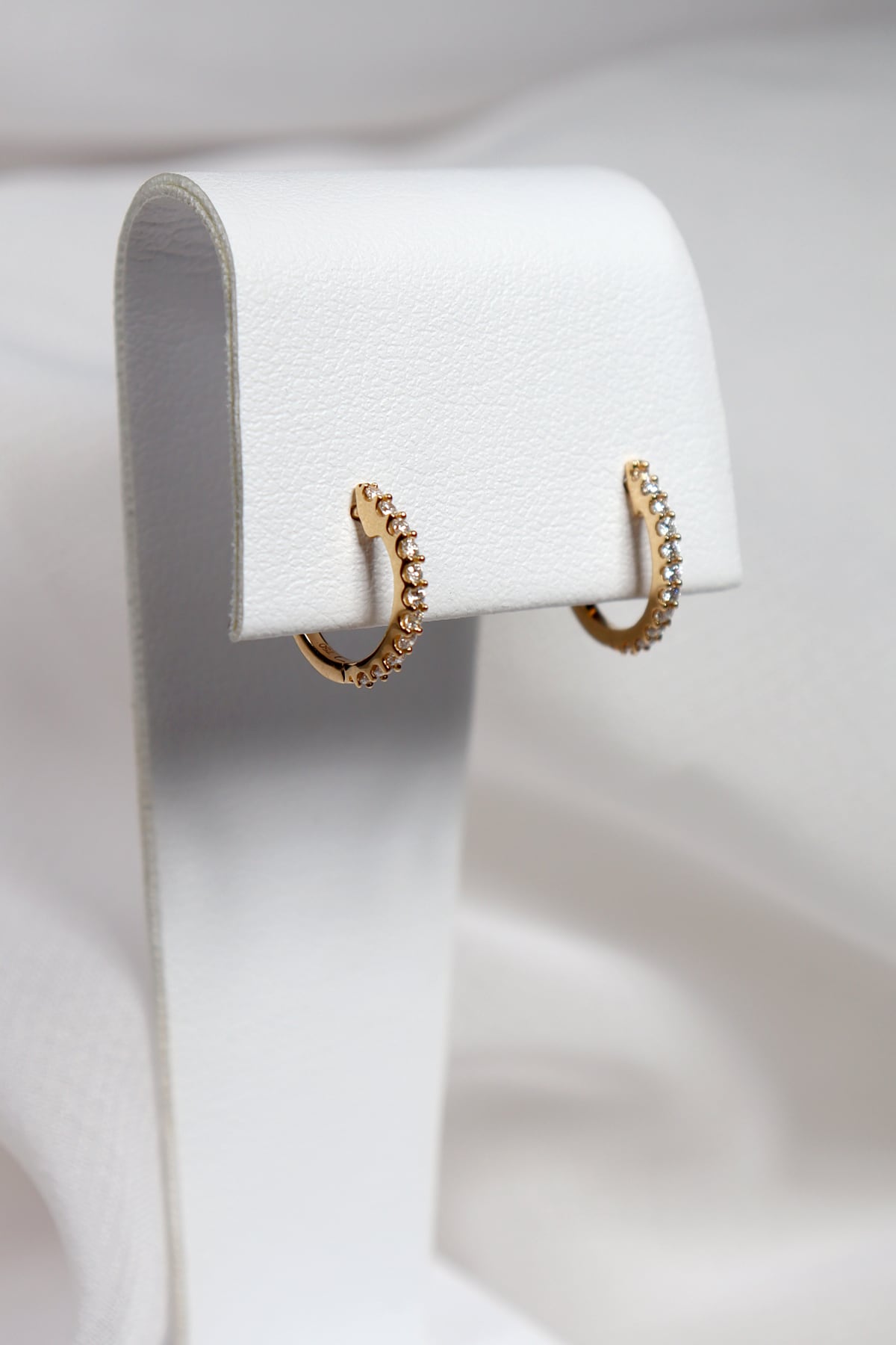 18ct Yellow Gold 0.14ct Diamond Set Small Huggie Earrings from LeGassick Jewellery, Gold Coast, Australia.