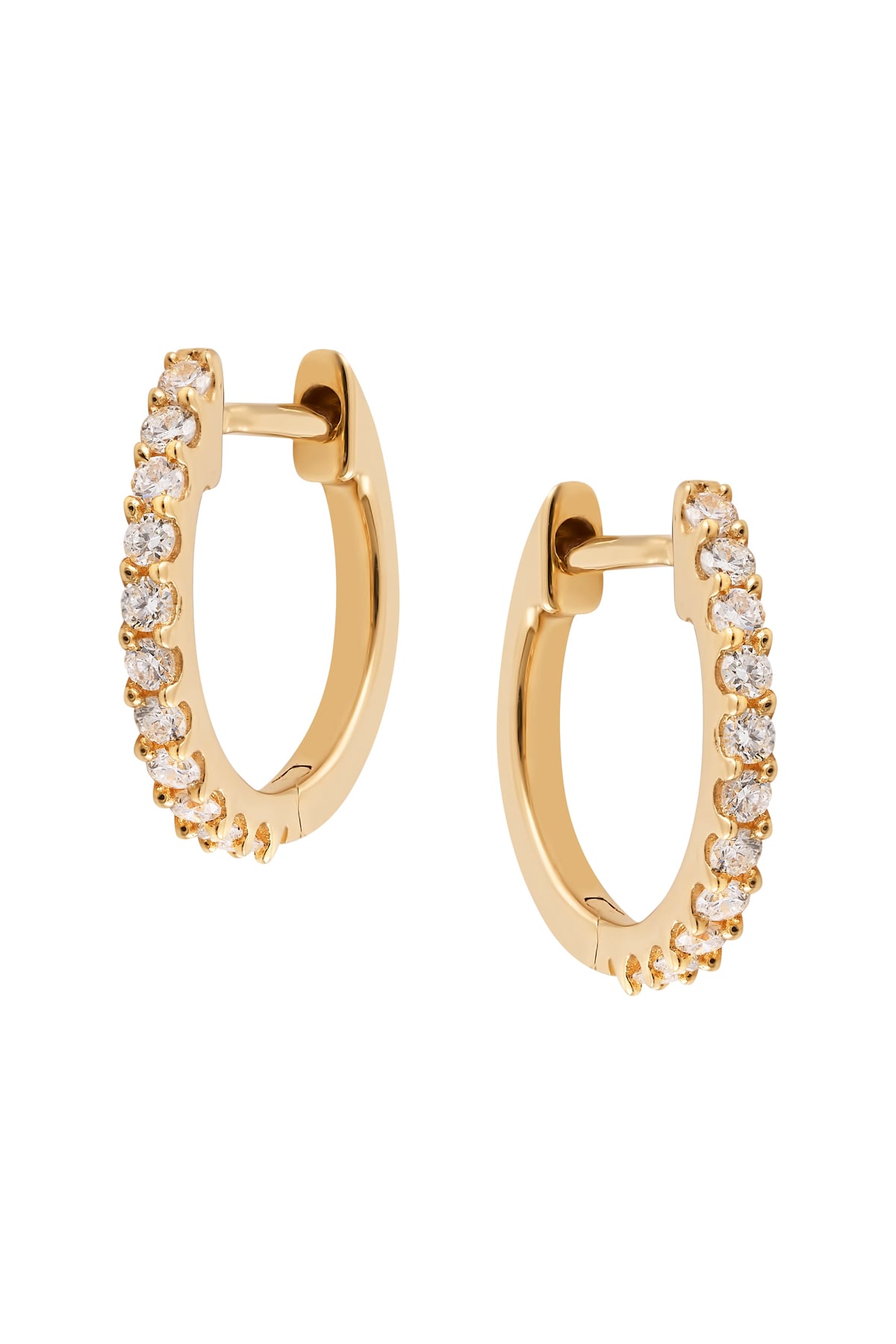 18ct Yellow Gold 0.14ct Diamond Set Small Huggie Earrings from LeGassick Jewellery, Gold Coast, Australia.