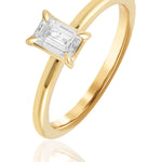 Yellow Gold 0.50 Carat Emerald Cut EVS1 Claw Set Diamond Ring from LeGassick Jewellery, Gold Coast, Australia.