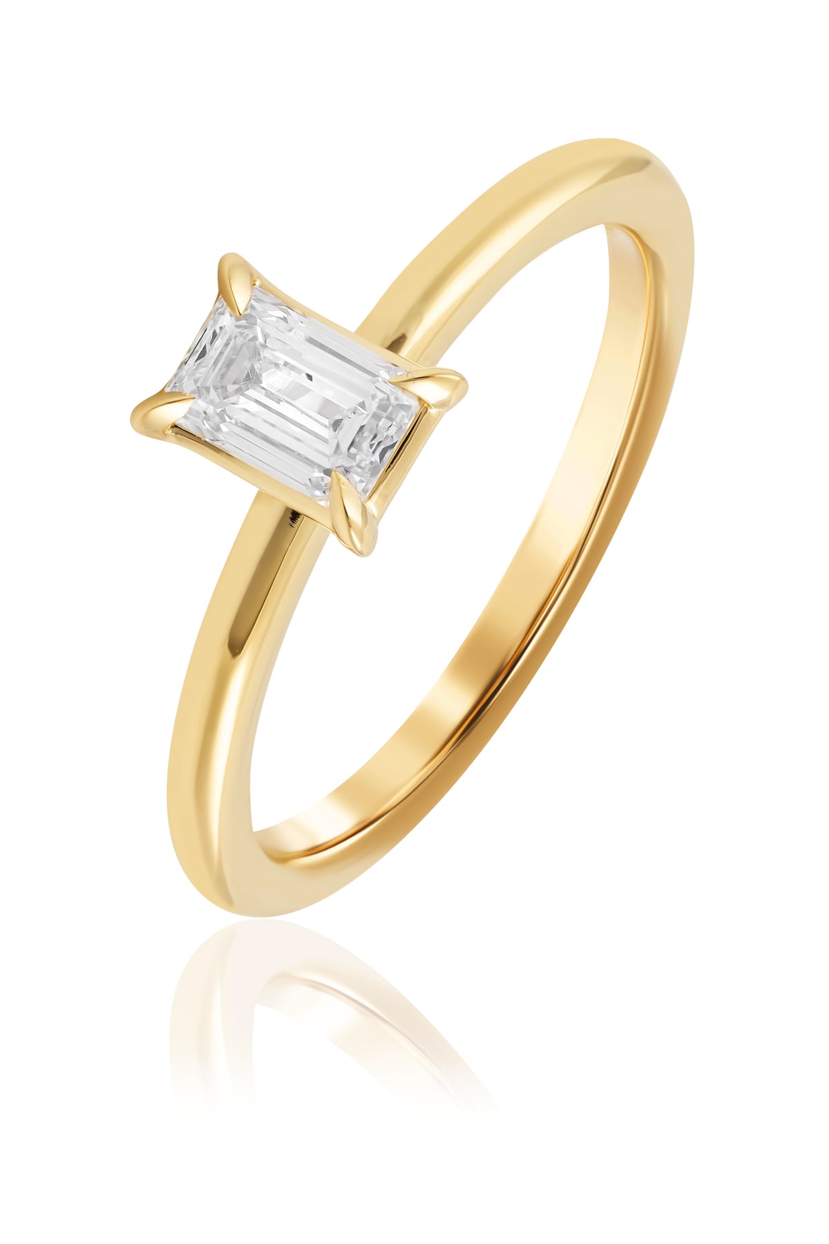 Yellow Gold 0.50 Carat Emerald Cut EVS1 Claw Set Diamond Ring from LeGassick Jewellery, Gold Coast, Australia.