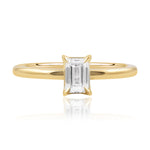 Yellow Gold 0.50 Carat Emerald Cut EVS1 Claw Set Diamond Ring from LeGassick Jewellery, Gold Coast, Australia.