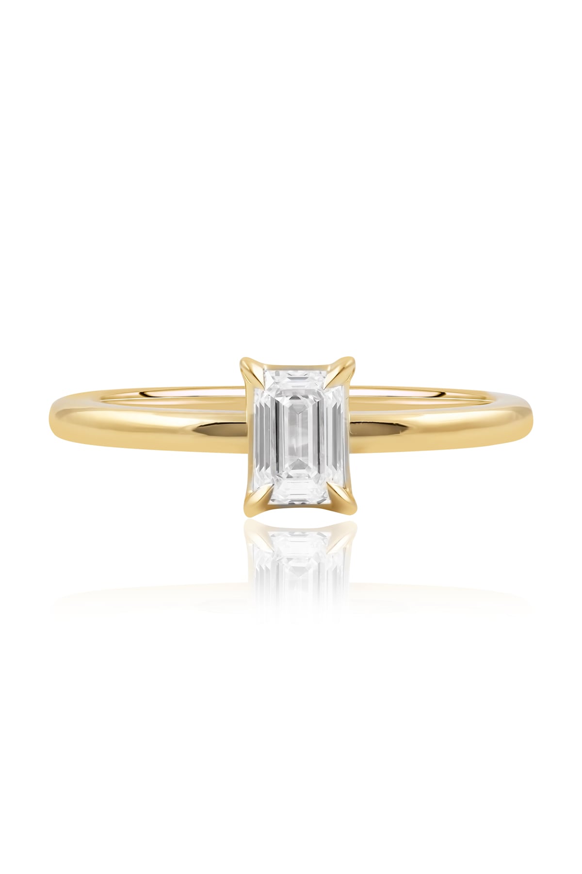 Yellow Gold 0.50 Carat Emerald Cut EVS1 Claw Set Diamond Ring from LeGassick Jewellery, Gold Coast, Australia.