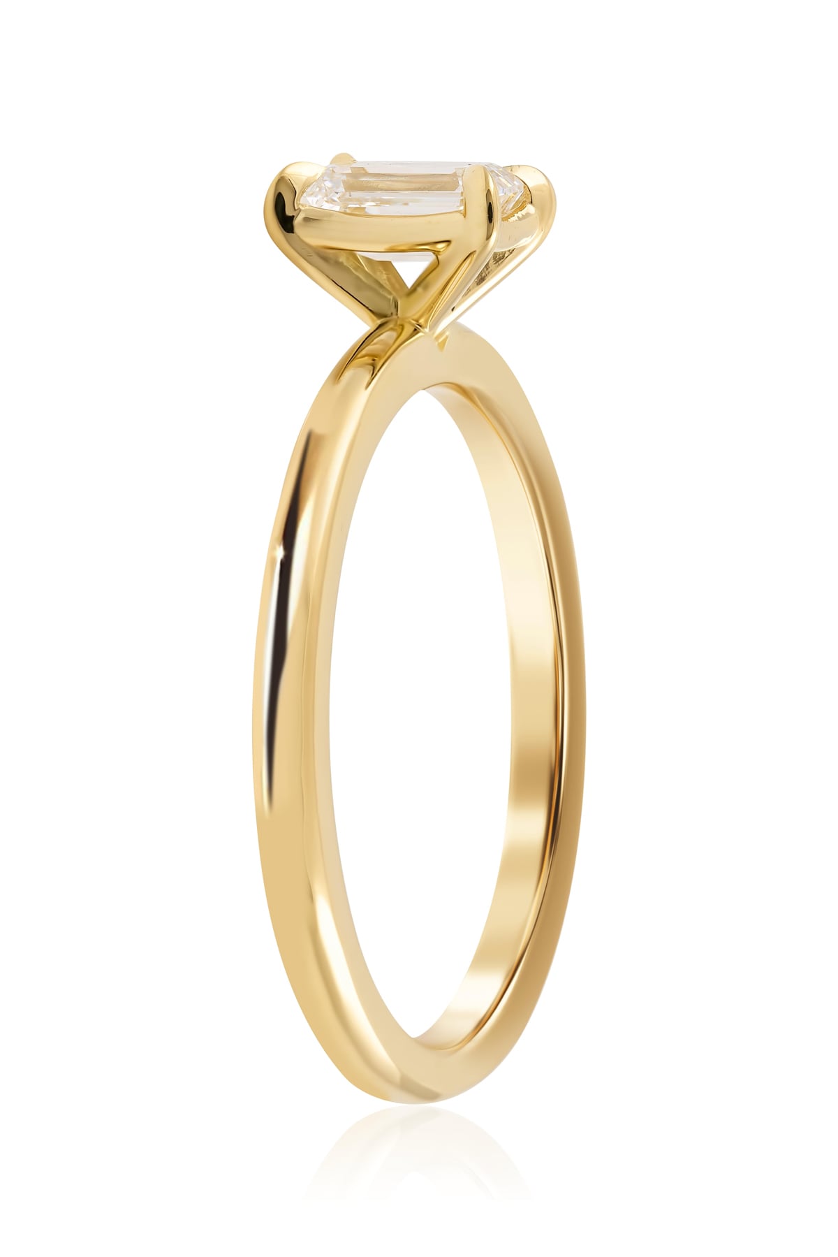 Yellow Gold 0.50 Carat Emerald Cut EVS1 Claw Set Diamond Ring from LeGassick Jewellery, Gold Coast, Australia.