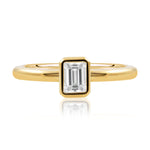 Yellow Gold 0.50 Carat Emerald Cut EVS1 Rubover Set Diamond Ring from LeGassick Jewellery, Gold Coast, Australia.