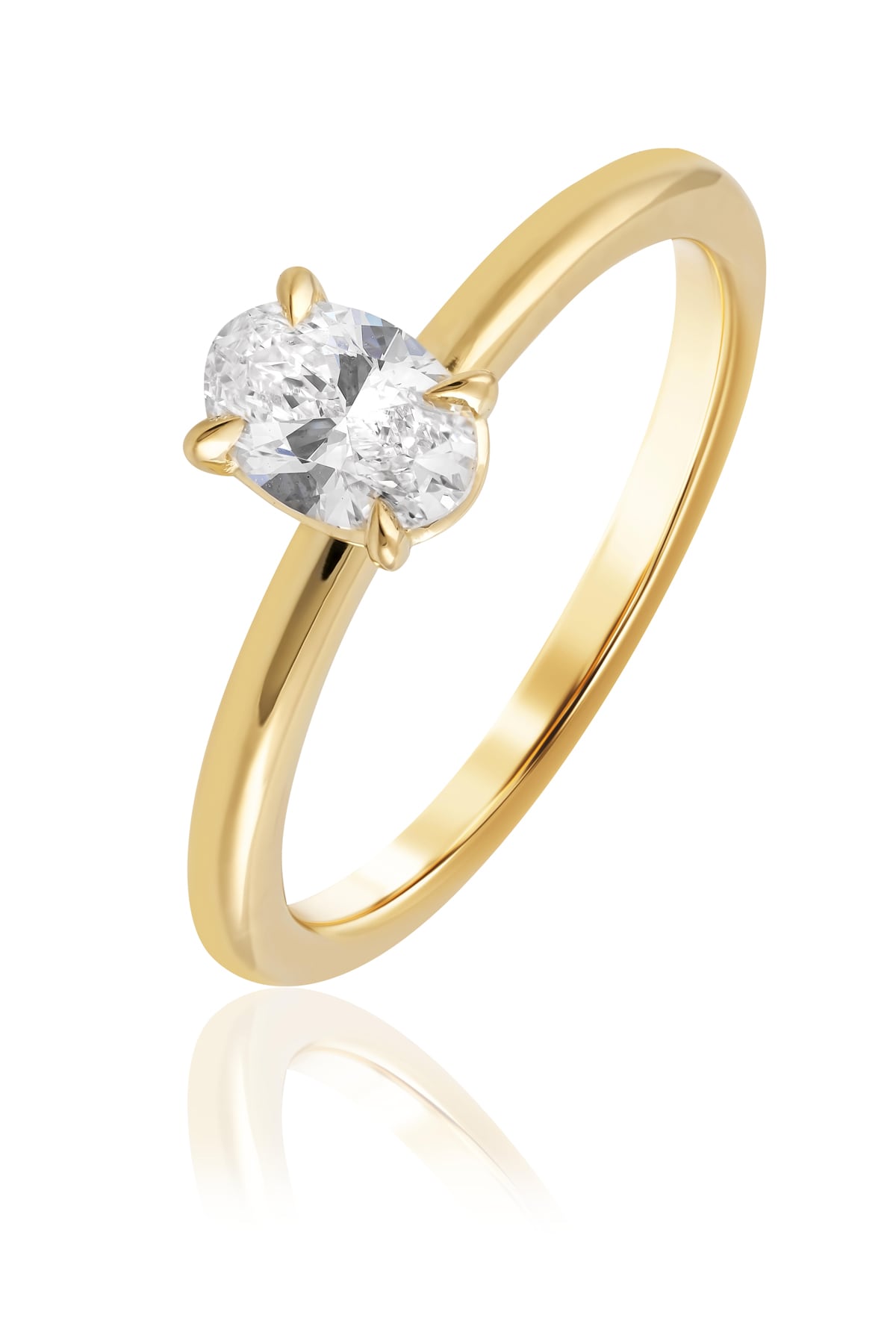 Yellow Gold 0.50ct Oval Cut FSI1 Claw Set Diamond Ring from LeGassick Jewellery, Gold Coast, Australia.