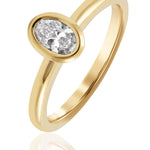 Yellow Gold 0.50ct Oval Cut FSI1 Rubover Set Diamond Ring from LeGassick Jewellery, Gold Coast, Australia.