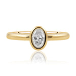 Yellow Gold 0.50ct Oval Cut FSI1 Rubover Set Diamond Ring from LeGassick Jewellery, Gold Coast, Australia.