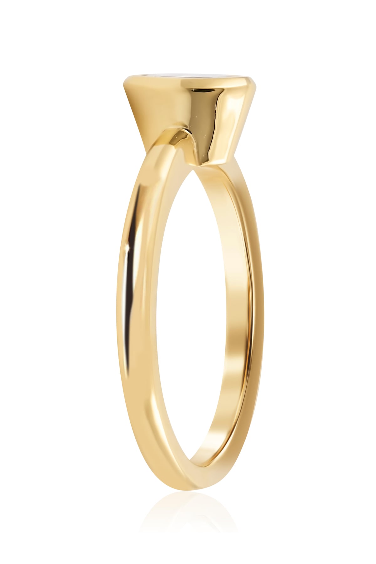 Yellow Gold 0.50ct Oval Cut FSI1 Rubover Set Diamond Ring from LeGassick Jewellery, Gold Coast, Australia.