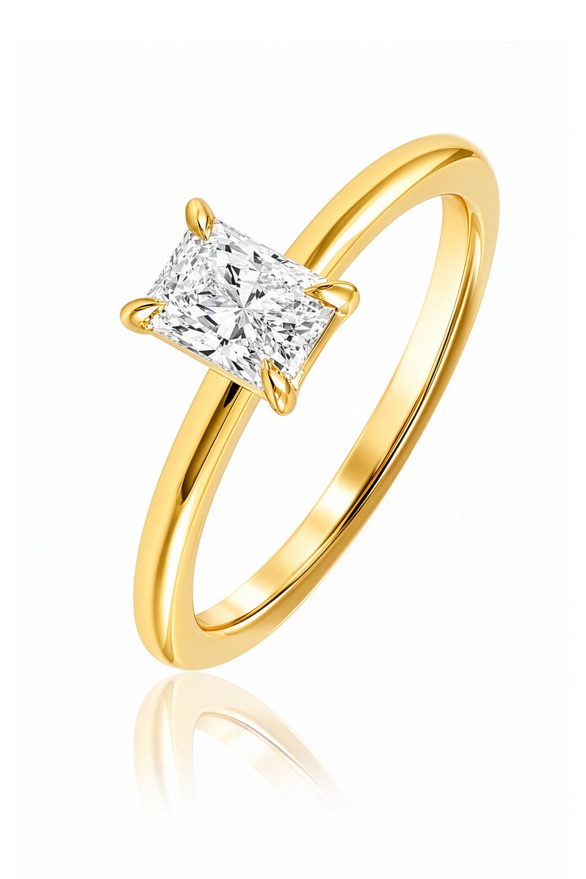 Yellow Gold 0.50ct Radiant Cut EVS2 Claw Set Diamond Ring from LeGassick Jewellery, Gold Coast, Australia.