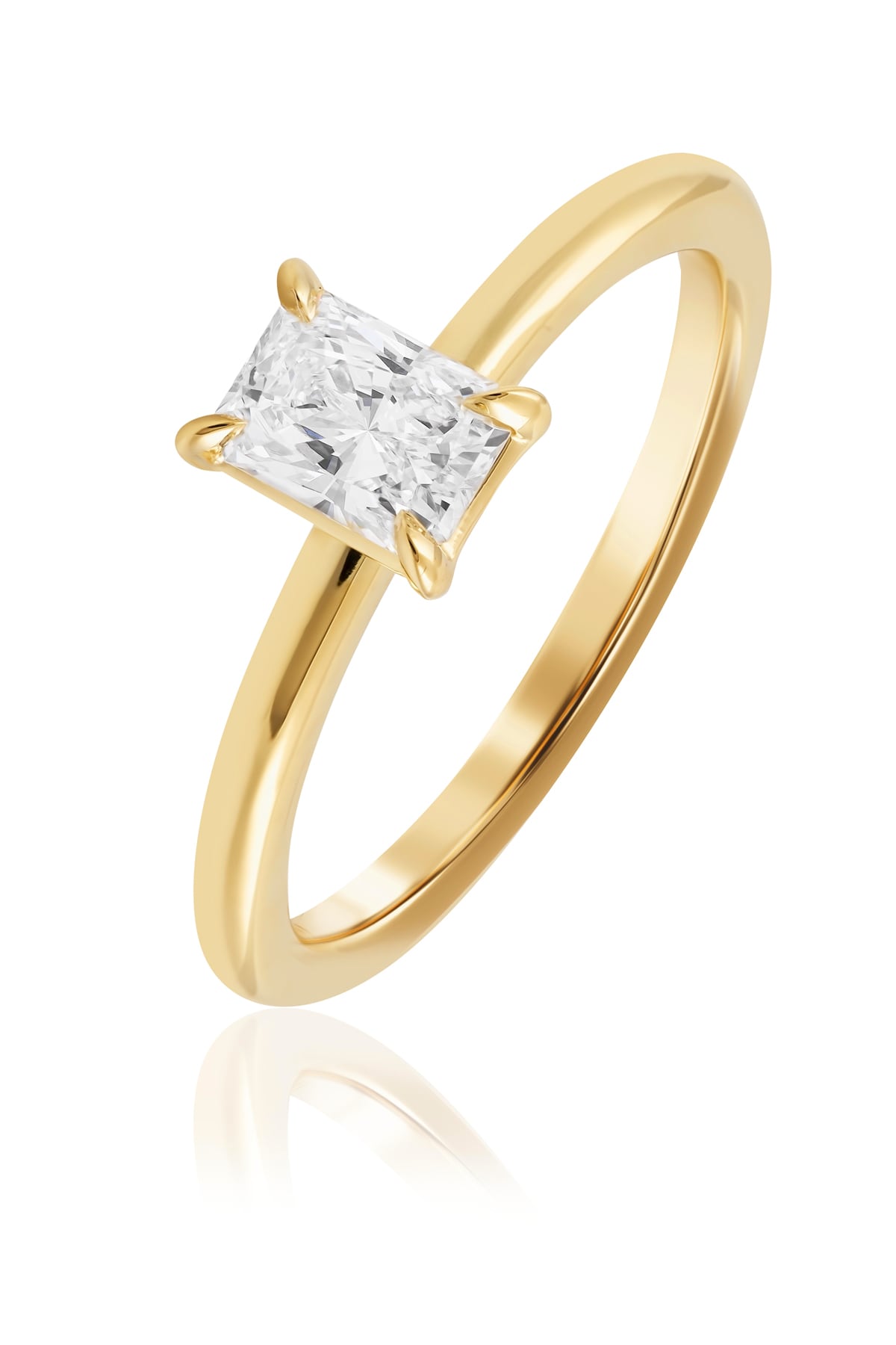 Yellow Gold 0.50ct Radiant Cut EVS2 Claw Set Diamond Ring from LeGassick Jewellery, Gold Coast, Australia.