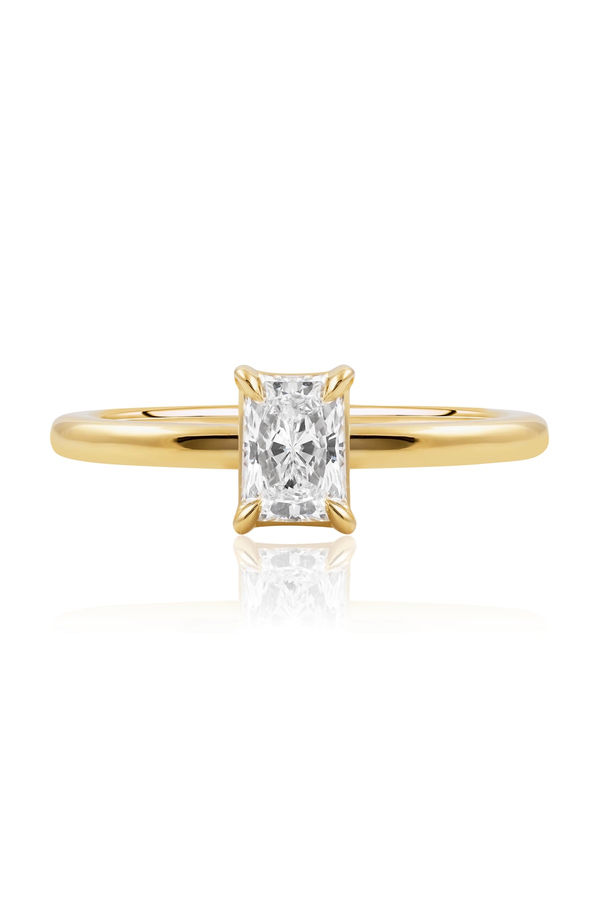 Yellow Gold 0.50ct Radiant Cut EVS2 Claw Set Diamond Ring from LeGassick Jewellery, Gold Coast, Australia.