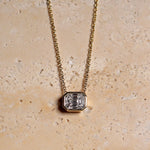 18ct Yellow Gold Magic Emerald Cut Diamond Set Slider Pendant with Chain from LeGassick Fine Jewellery Gold Coast, Australia.