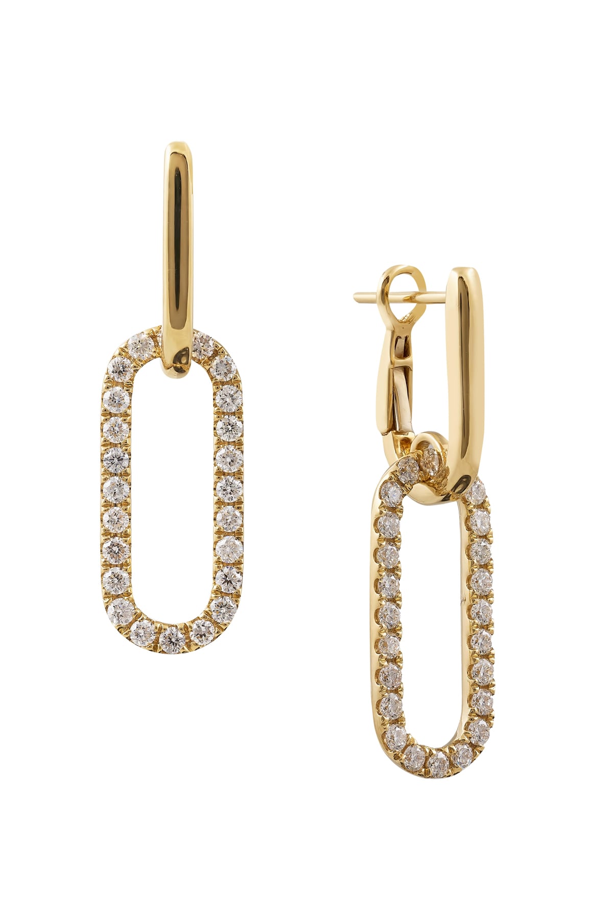 Yellow Gold Oval Style Drop Diamond Earrings from LeGassick Jewellery, Gold Coast, Australia.