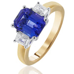 Tanzanite & Diamond Set Ring In 18 Carat Yellow Gold & White Gold from LeGassick Fine Jewellery.