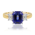 Tanzanite & Diamond Set Ring In 18 Carat Yellow Gold & White Gold from LeGassick Fine Jewellery.