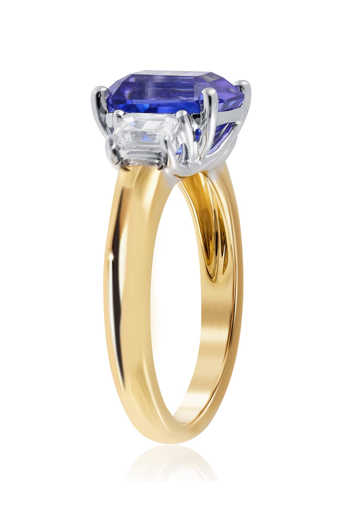 Tanzanite & Diamond Set Ring In 18 Carat Yellow Gold & White Gold from LeGassick Fine Jewellery.