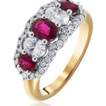 Ruby and Diamond Set Dress Ring In 18 Carat Yellow & White Gold from LeGassick Fine Jewellery.