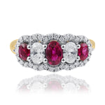 Ruby and Diamond Set Dress Ring In 18 Carat Yellow & White Gold from LeGassick Fine Jewellery.