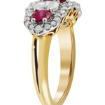 Ruby and Diamond Set Dress Ring In 18 Carat Yellow & White Gold from LeGassick Fine Jewellery.