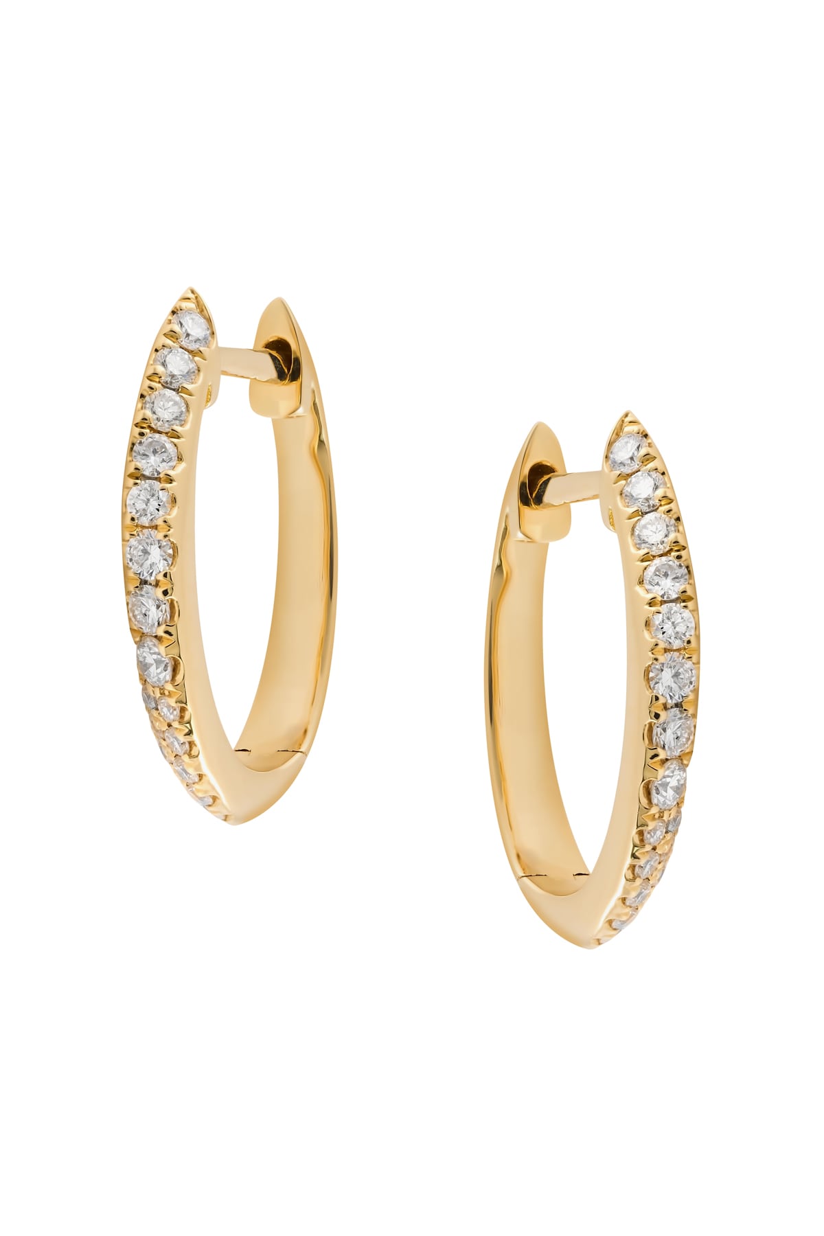 18 Carat Yellow Gold Oval Hoop Diamond Earrings from LeGassick Fine Jewellery, Gold Coast, Australia.