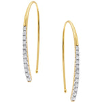 18ct Yellow Gold Long Open End Hoop Earrings from LeGassick Fine Jewellery, Gold Coast, Australia.