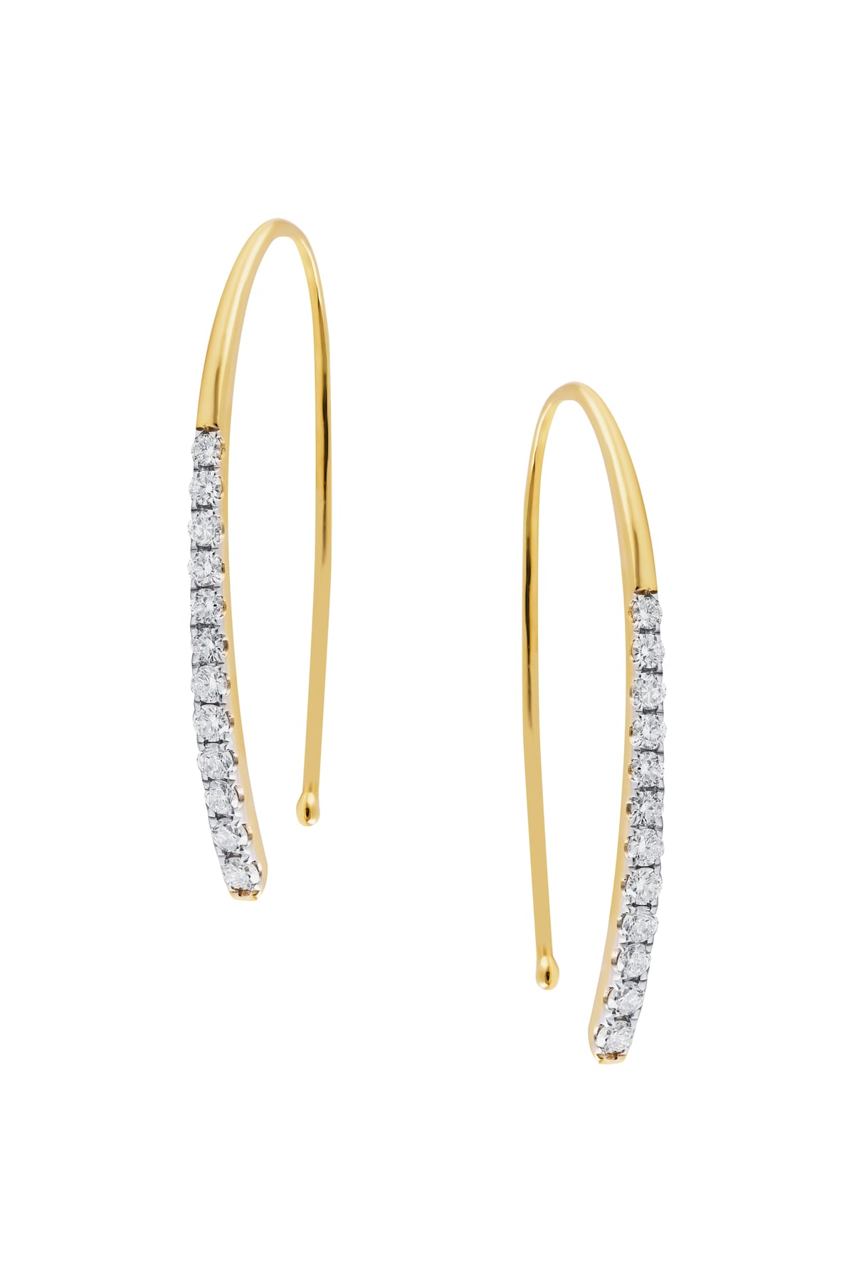 18ct Yellow Gold Long Open End Hoop Earrings from LeGassick Fine Jewellery, Gold Coast, Australia.