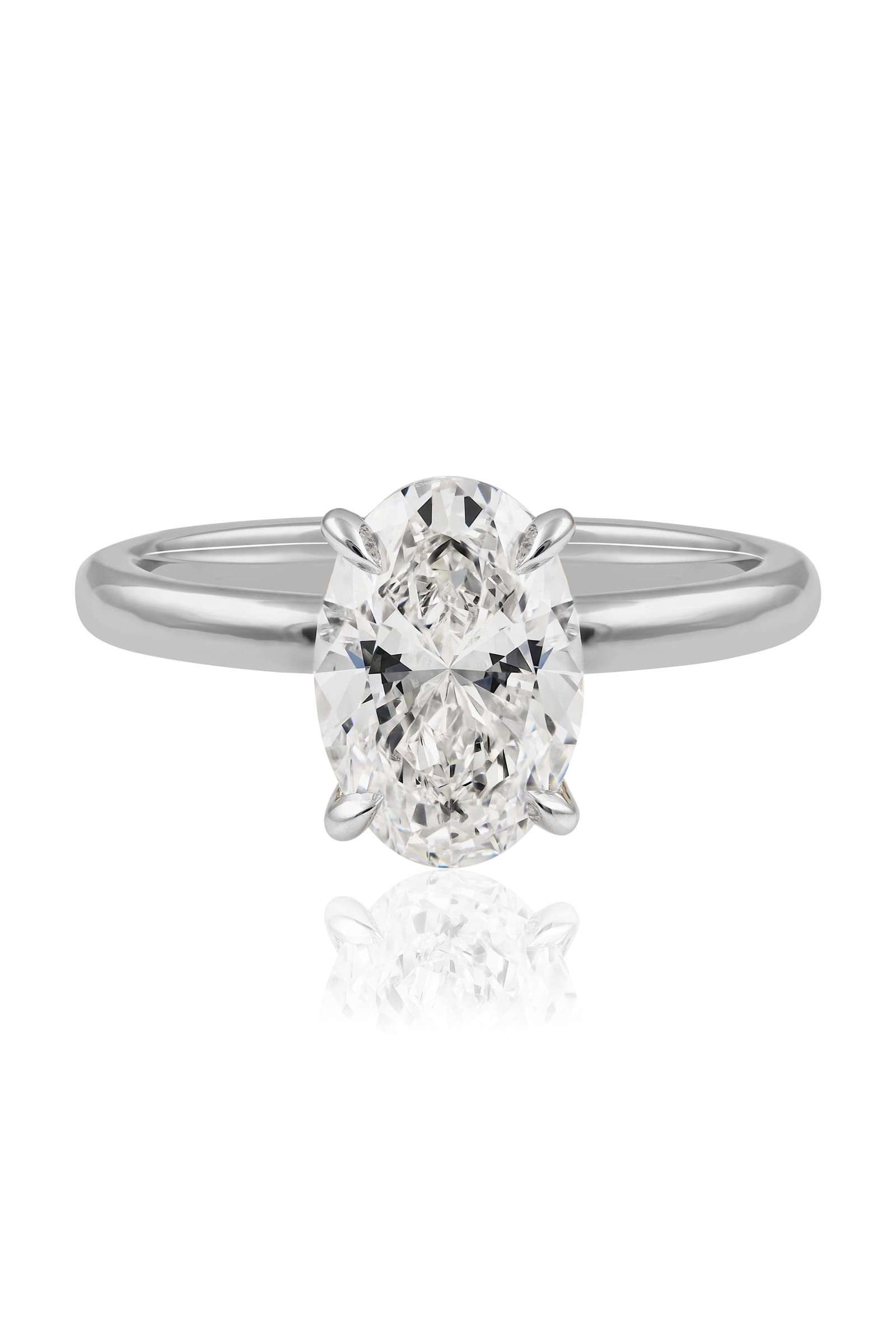 The Elizabeth Ring… 2.00 Carat Oval 4 Claw Solitaire Lab Created Diamond Ring. Part of The Madison Collection and exclusive to LeGassick Jewellery.