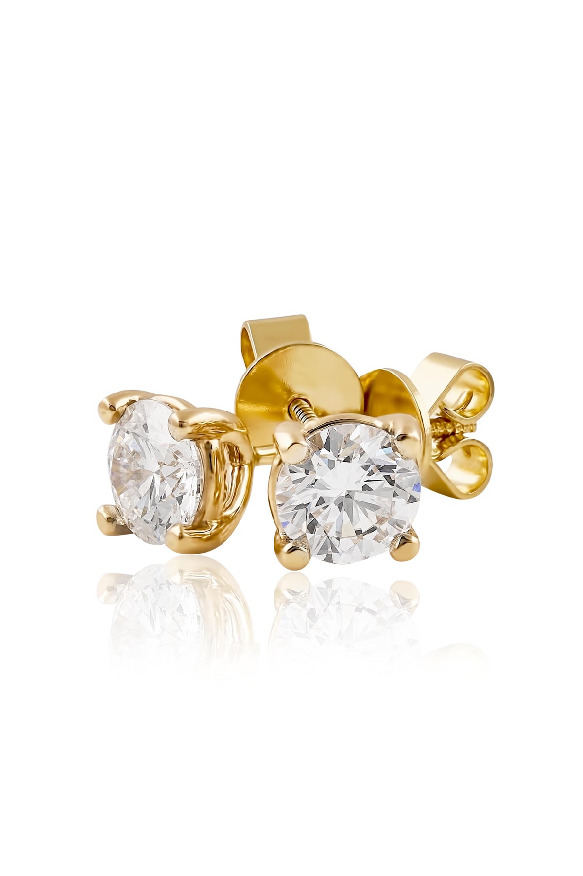 The Anna Diamond Studs… 2 Carat Lab Created Diamond Stud Earrings In Yellow Gold. Part of The Madison Collection and exclusive to LeGassick Jewellery.