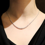 2.42 Carat Diamond Tennis Necklet With Chain In 18 Carat White Gold from LeGassick Jewellery, Gold Coast, Australia.