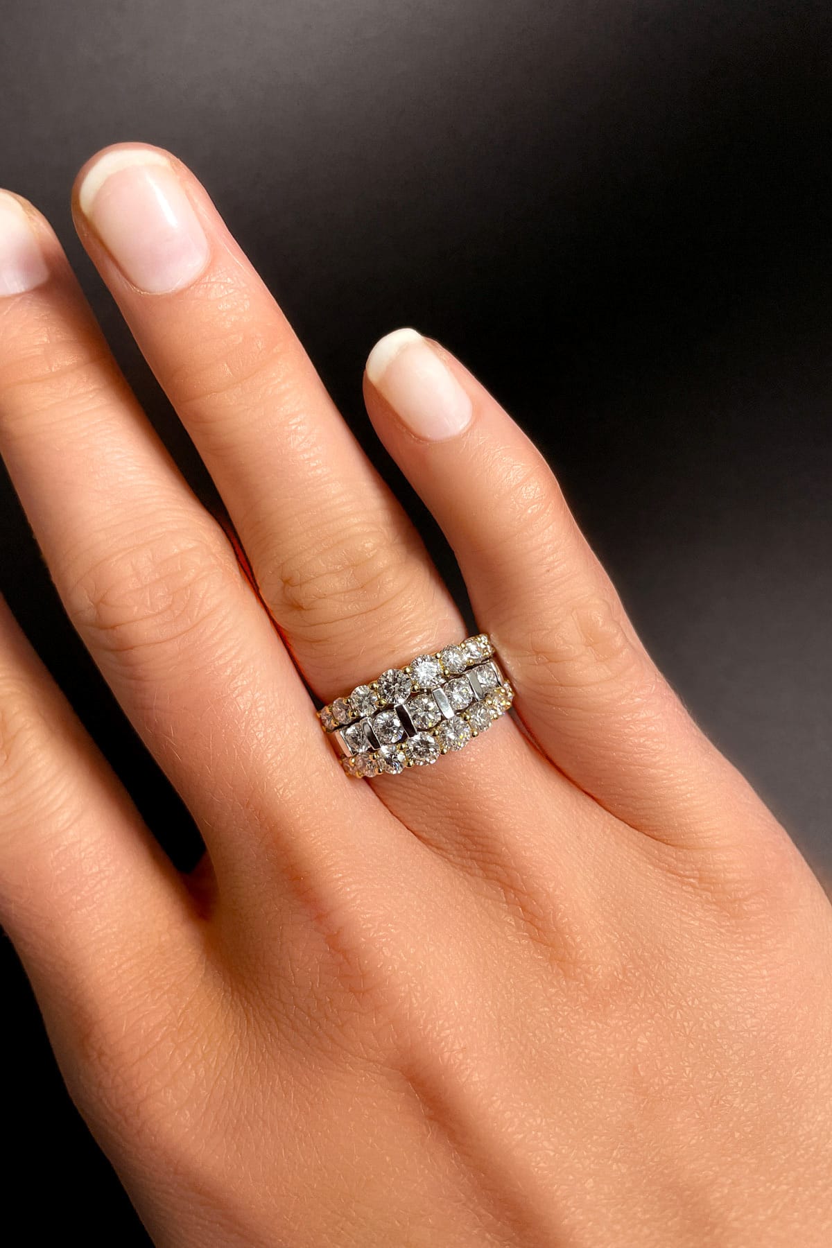 Pierced Design Diamond Wide Band Ring 14K White Gold