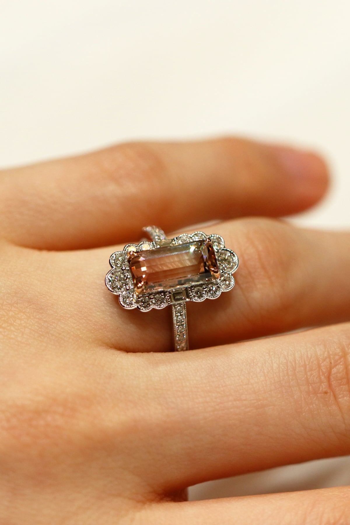 3.43 Carat Watermelon Tourmaline & Diamond Ring from LeGassick Jewellery, Gold Coast, Australia.