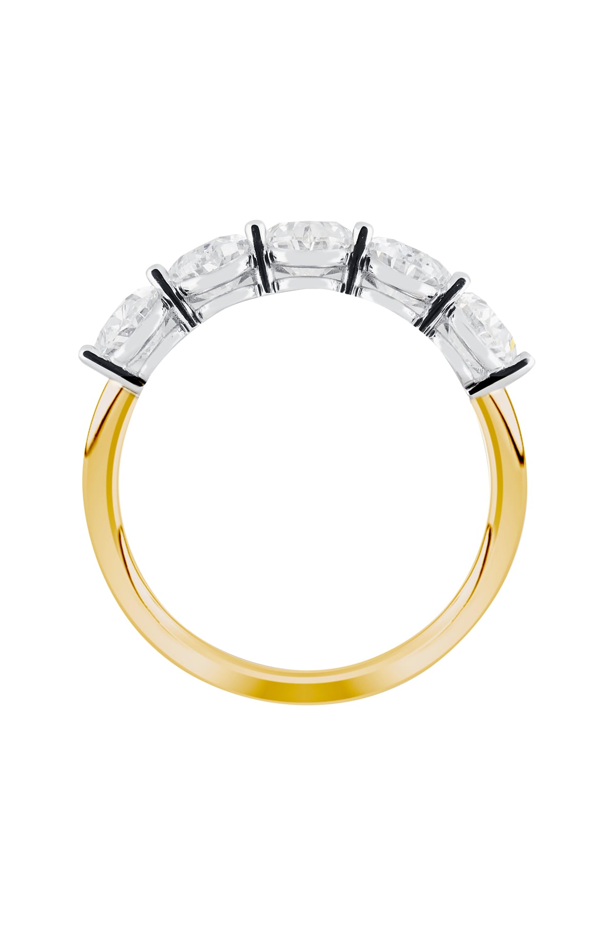 5 Stone Oval Diamond Eternity Ring in 18k Yellow & White Gold from LeGassick Jewellery Gold Coast, Australia.