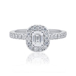 50 Point Emerald Cut Diamond Halo Ring from LeGassick.