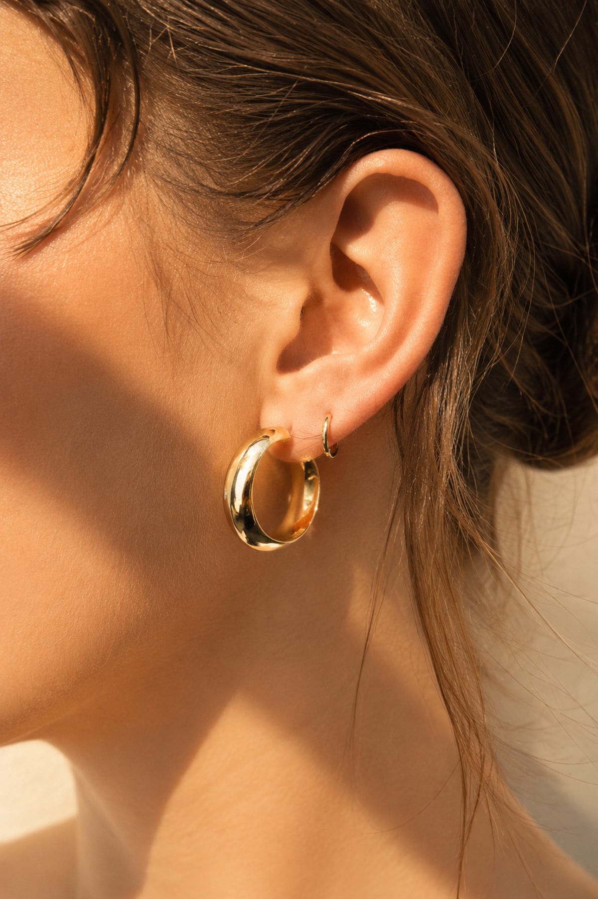 9 Carat Yellow Gold Thick Hoop Earrings from LeGassick Jewellery.