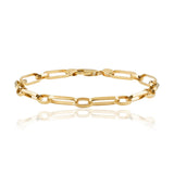 Yellow Gold 19cm Solid Squared Paperclip Medium 1+1 Bracelet from LeGassick Jewellery, Gold Coast, Australia.