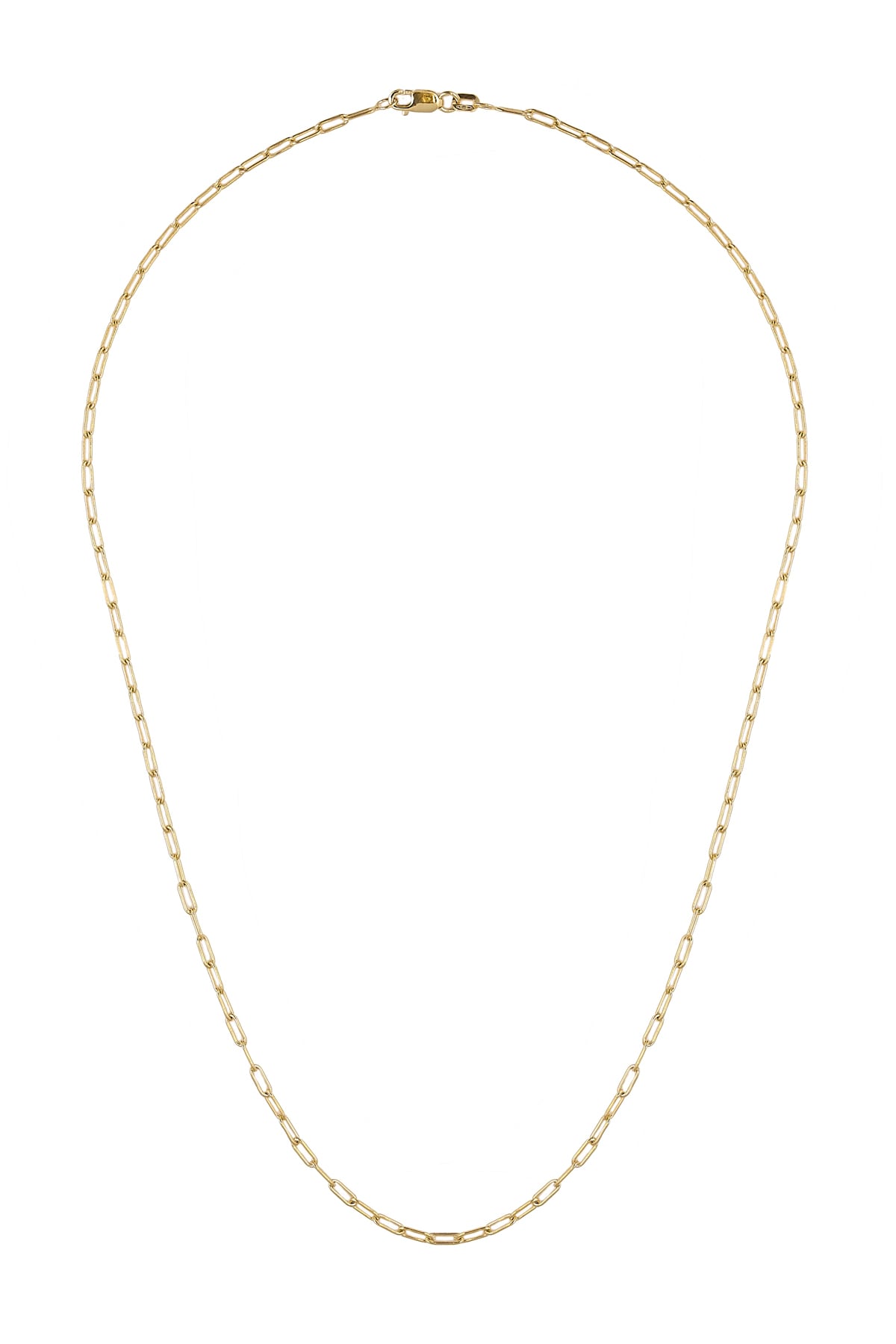 Yellow Gold 45cm Solid Long Open Oval Link 2.5mm Paperclip Chain from LeGassick Jewellery, Gold Coast, Australia.