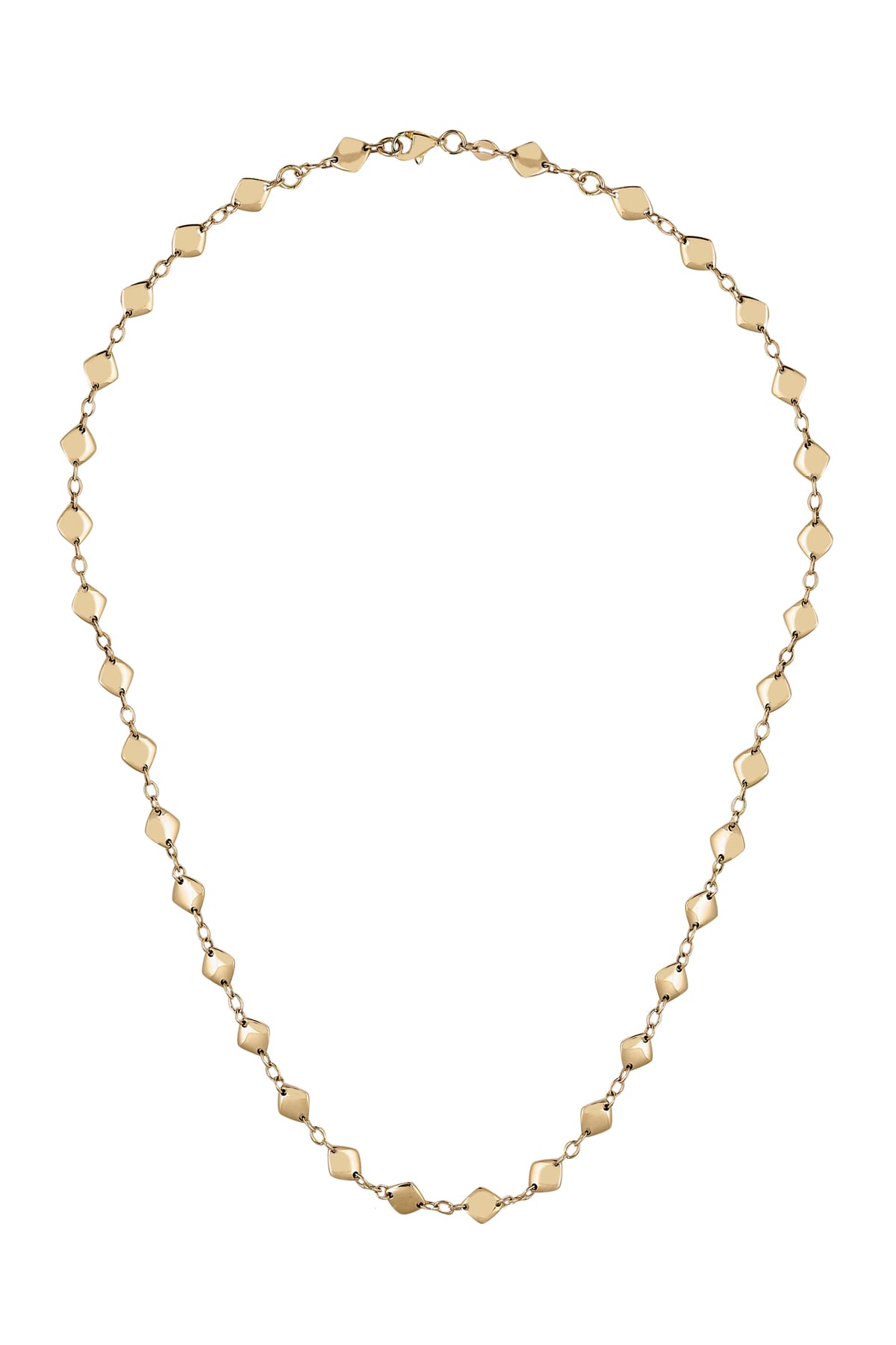 Yellow Gold Alternating Chain with Smooth Diamond Shapes Necklet from LeGassick Jewellery, Gold Coast, Australia.