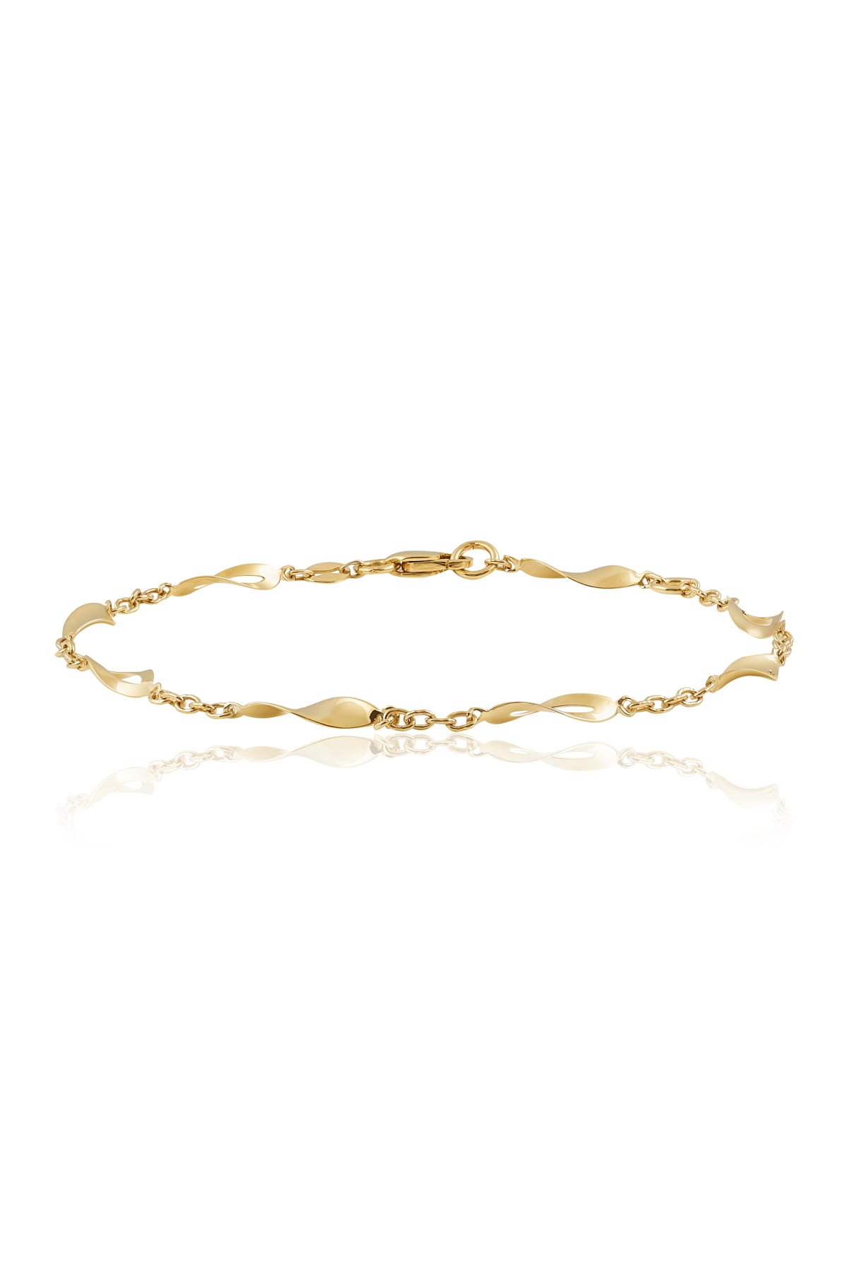 Yellow Gold Alternating Chain with Wavy Diamond Shape Bracelet from LeGassick Jewellery, Gold Coast, Australia.