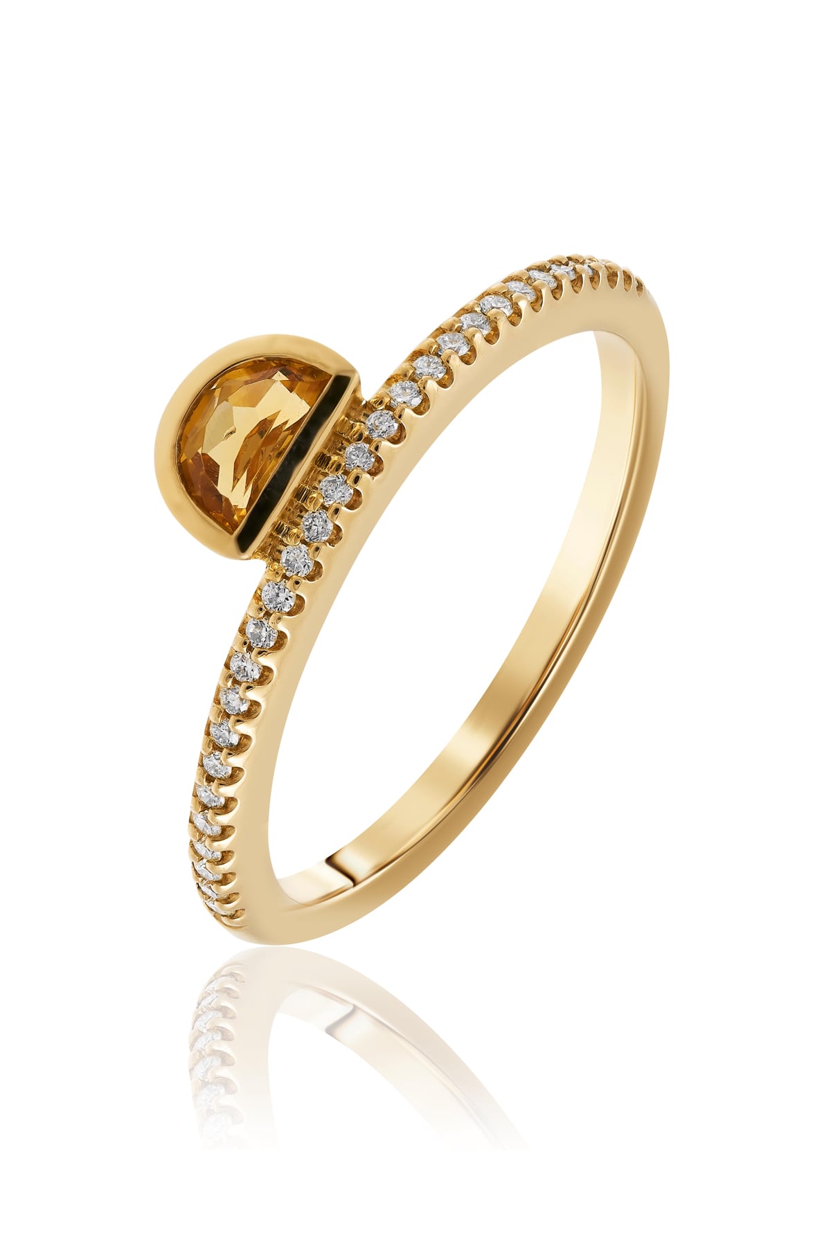 Citrine & Diamond Set Ring In 9 Carat Yellow Gold from LeGassick Fine Jewellery.